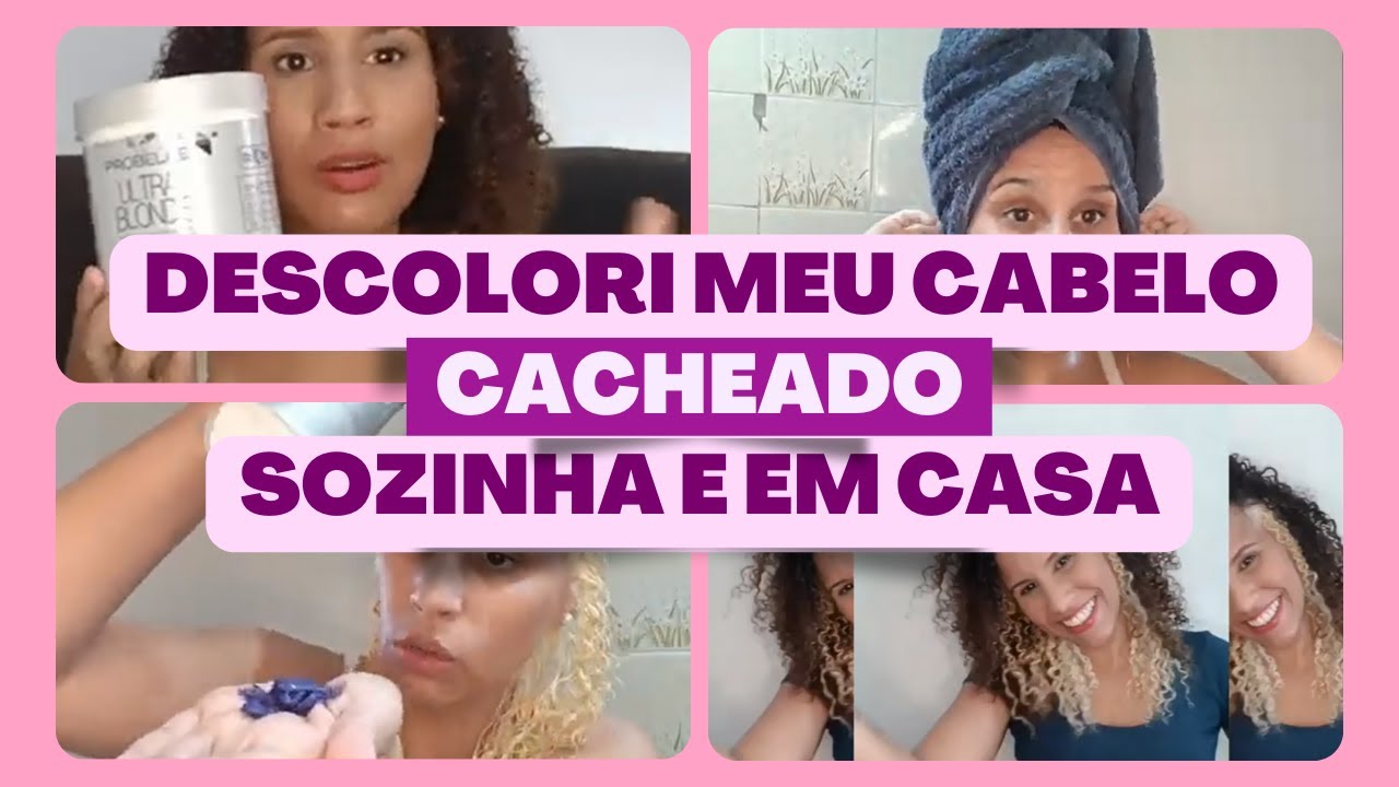 DESCOLORI MEU CABELO CACHEADO SOZINHA EM CASA COM O KIT DESCOLORANTE PROBELLE ULTRA BLONDE DA SHOPPE