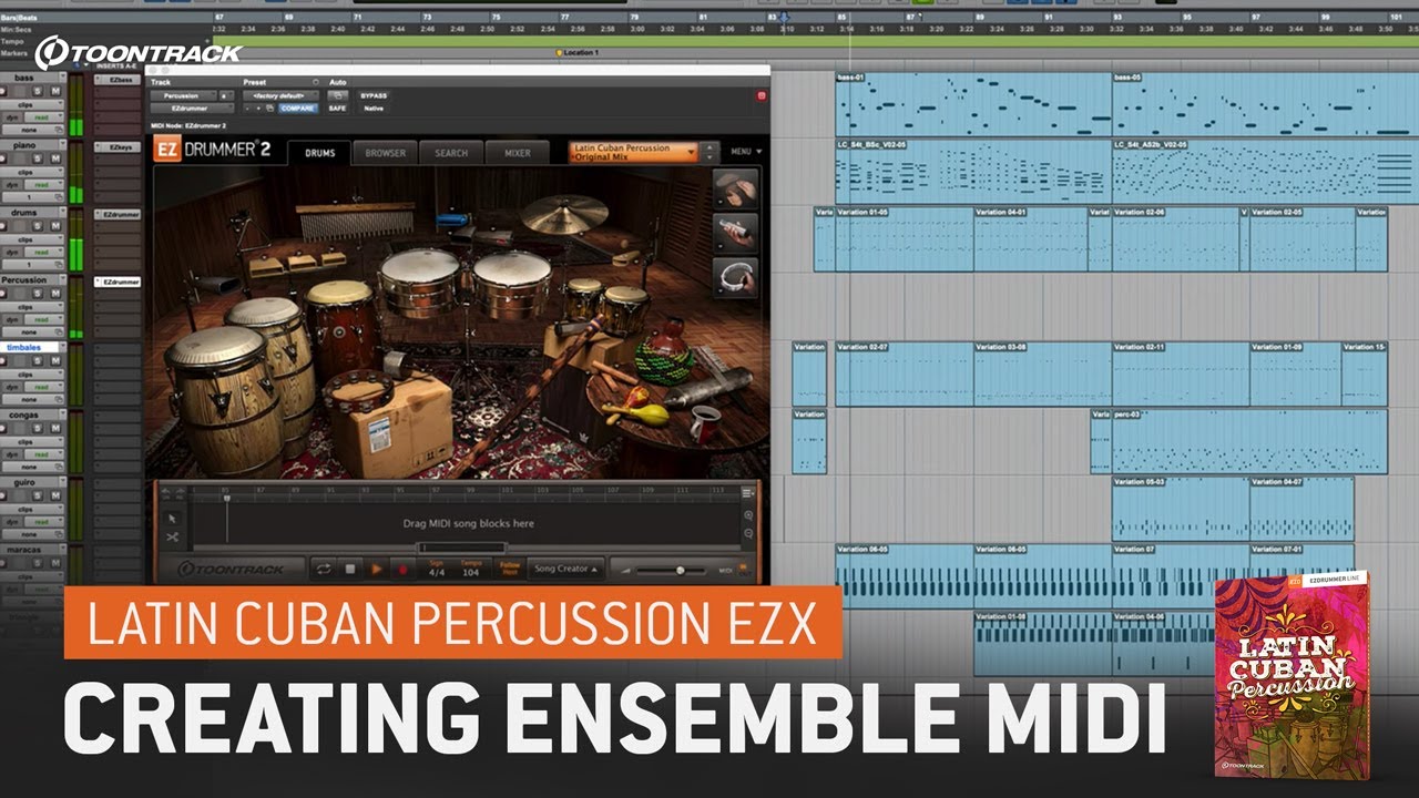 Latin Cuban Percussion EZX – Creating Ensemble MIDI