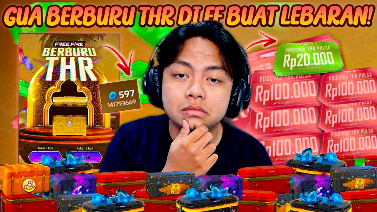 AKU BERBURU THR DI FF BUAT LEBARAN! BISA DAPET Rp100.000 SEKALI SPIN KOK BISA? 😰