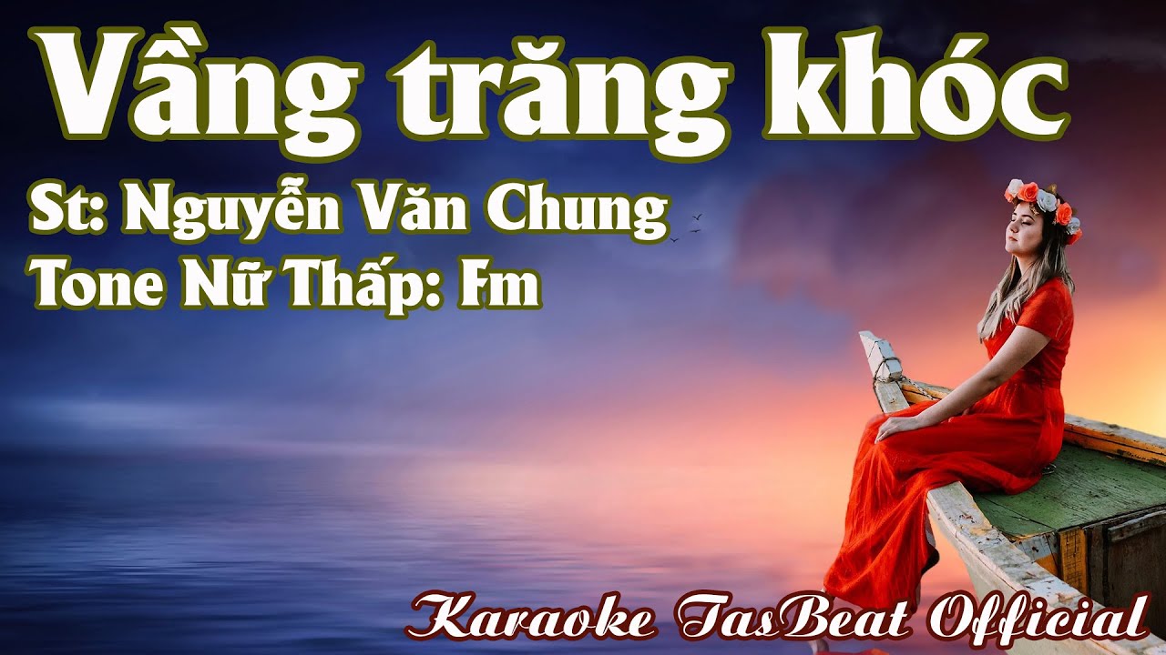 Karaoke Vầng Trăng Khóc Tone Nữ Thấp | TAS BEAT