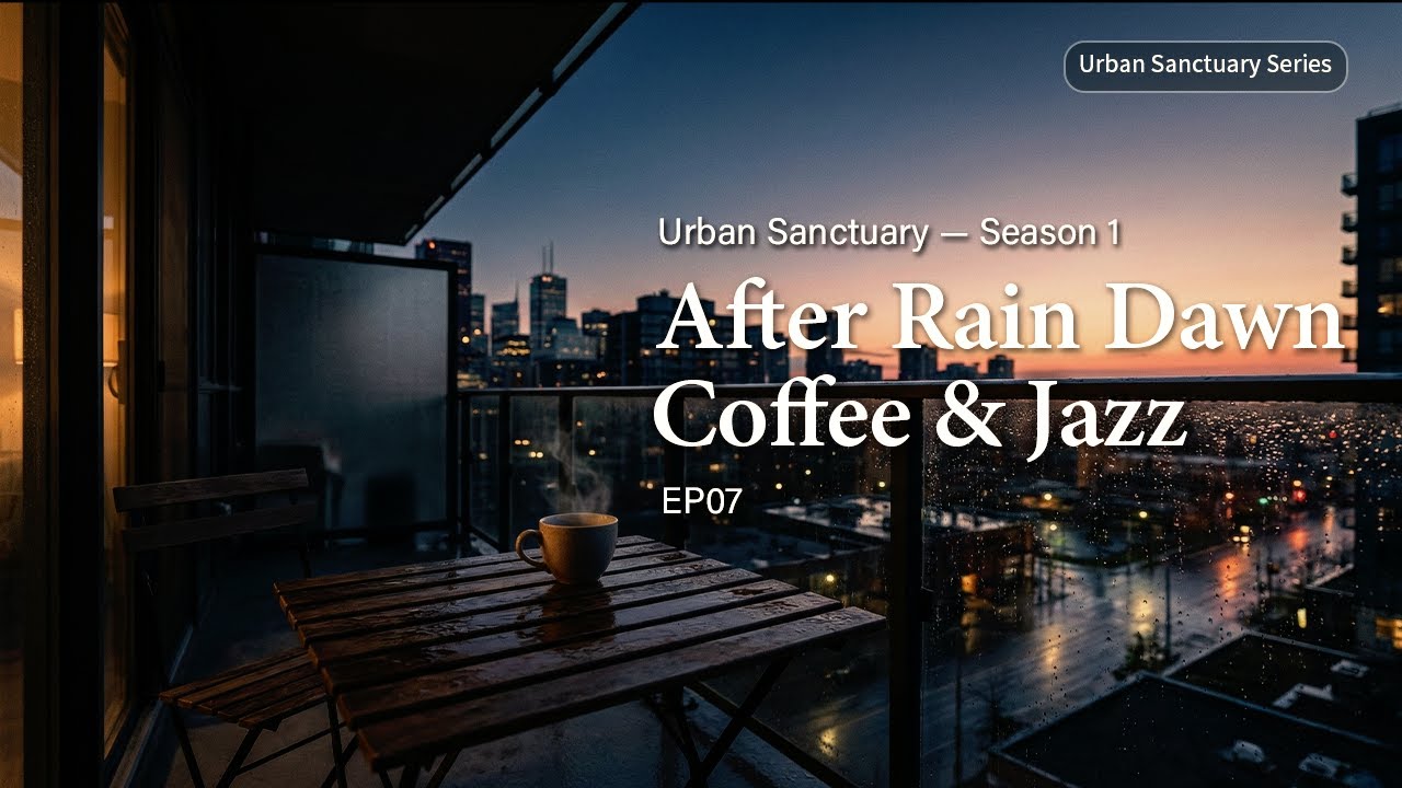 Urban Sanctuary — Dawn Balcony Coffee & Jazz ☕🌅비가 그친 새벽, 발코니 커피와 재즈