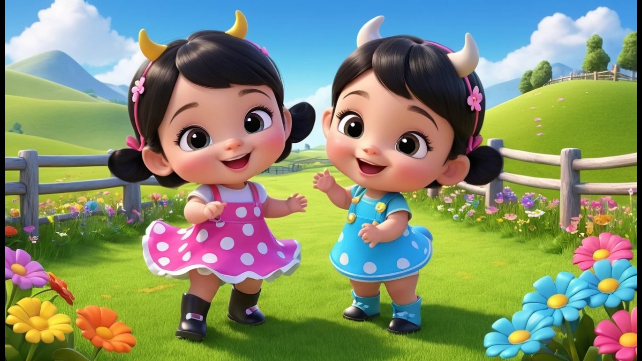 Two Baby Cows 🐄 Big Moo Singing Battle 🎤 | Funny Farm Singing Song for Kids | Playful Nursery Rhyme