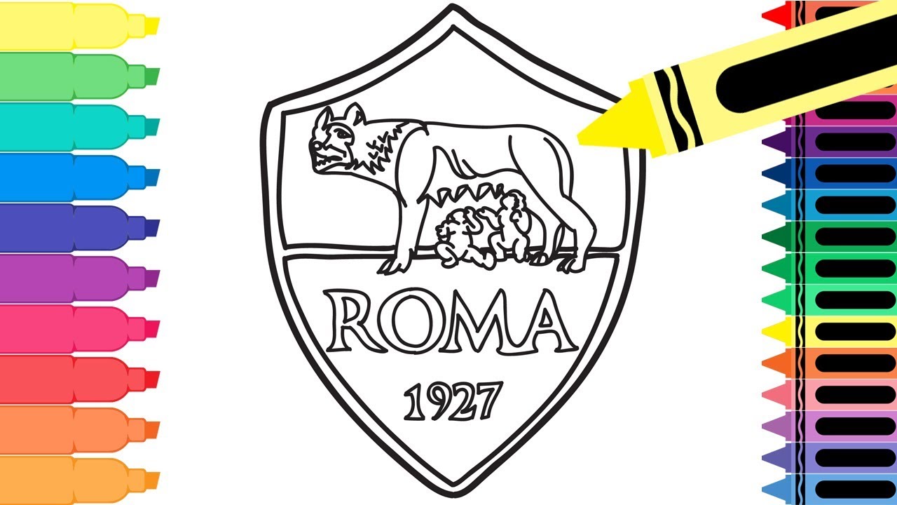 How to Draw AS Roma Badge - Drawing the Roma Logo - Coloring Pages for kids | Tanimated Toys