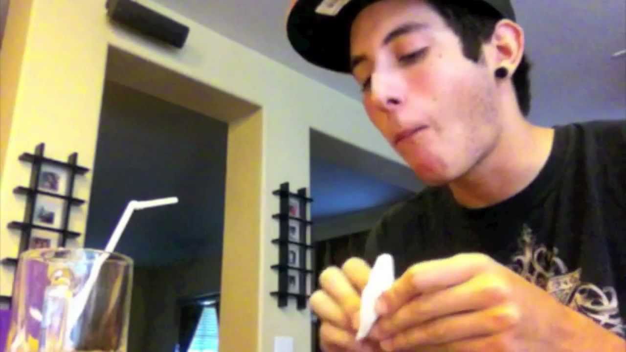 Josh eating pizza