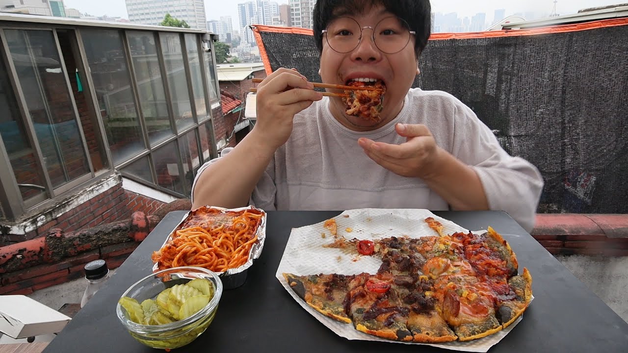 뚜란) 피자마루 육식공룡피자  치즈오븐스파게티 먹방 korea mukbnag