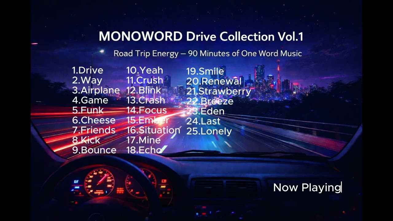 MONOWORD Drive Collection Vol.1｜Road Trip Energy – 90 Minutes of One Word Music