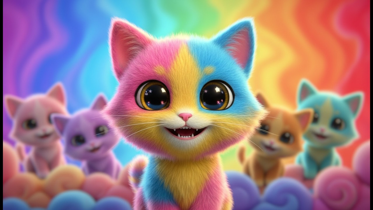 Песенка про пять маленьких котят 🐱 | Милая развивающая детская песенка | Учит делиться и быть доброй