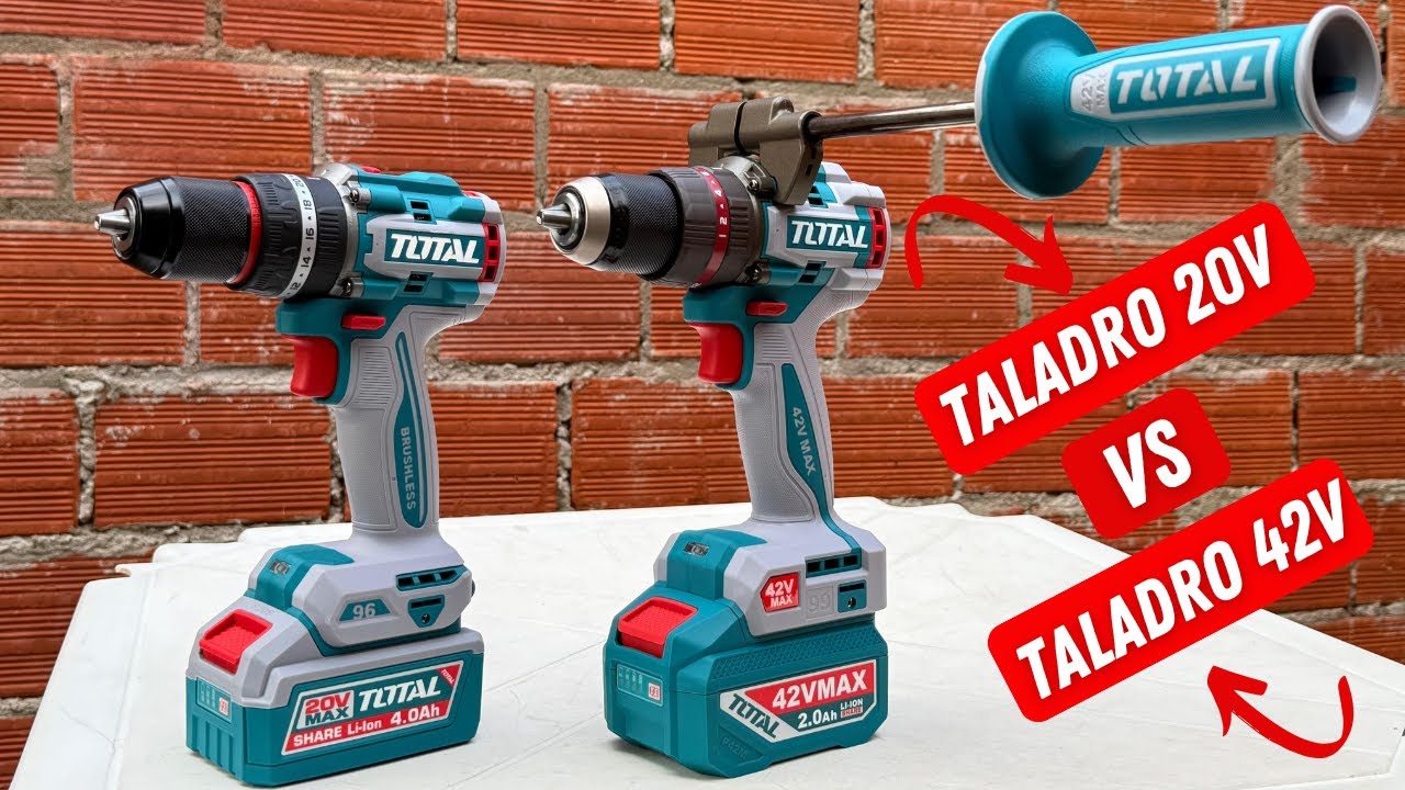 Taladro TOTAL 42V vs 20V | Prueba REAL en concreto, madera y metal