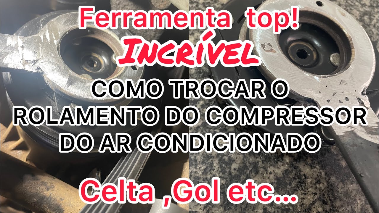 COMO TROCAR O ROLAMENTO DO COMPRESSOR DO AR CONDICIONADO CELTA ,GOL ETC…