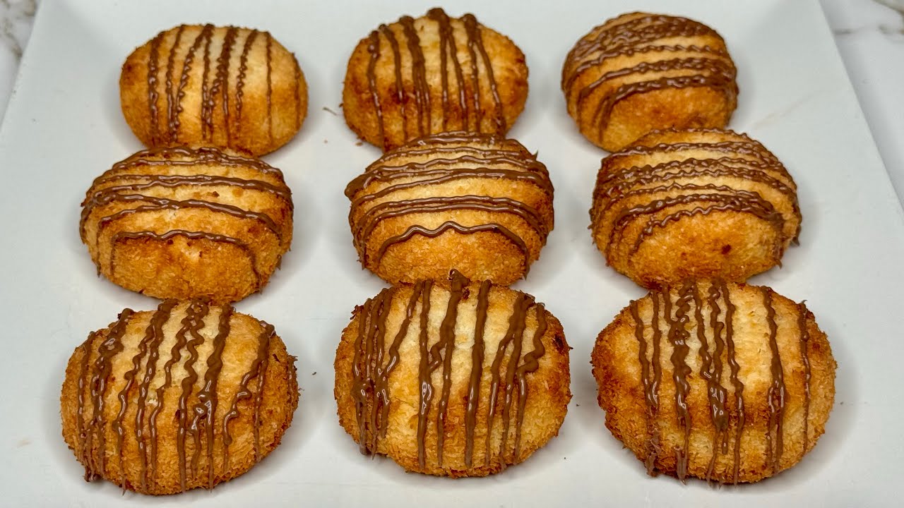 ¡INCREÍBLES GALLETAS DE COCO CON SOLO 3 INGREDIENTES! LISTAS EN MINUTOS”