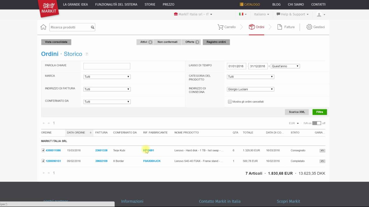 Markit Italia - tutorial 7 - controllo ordini, fatture, budget