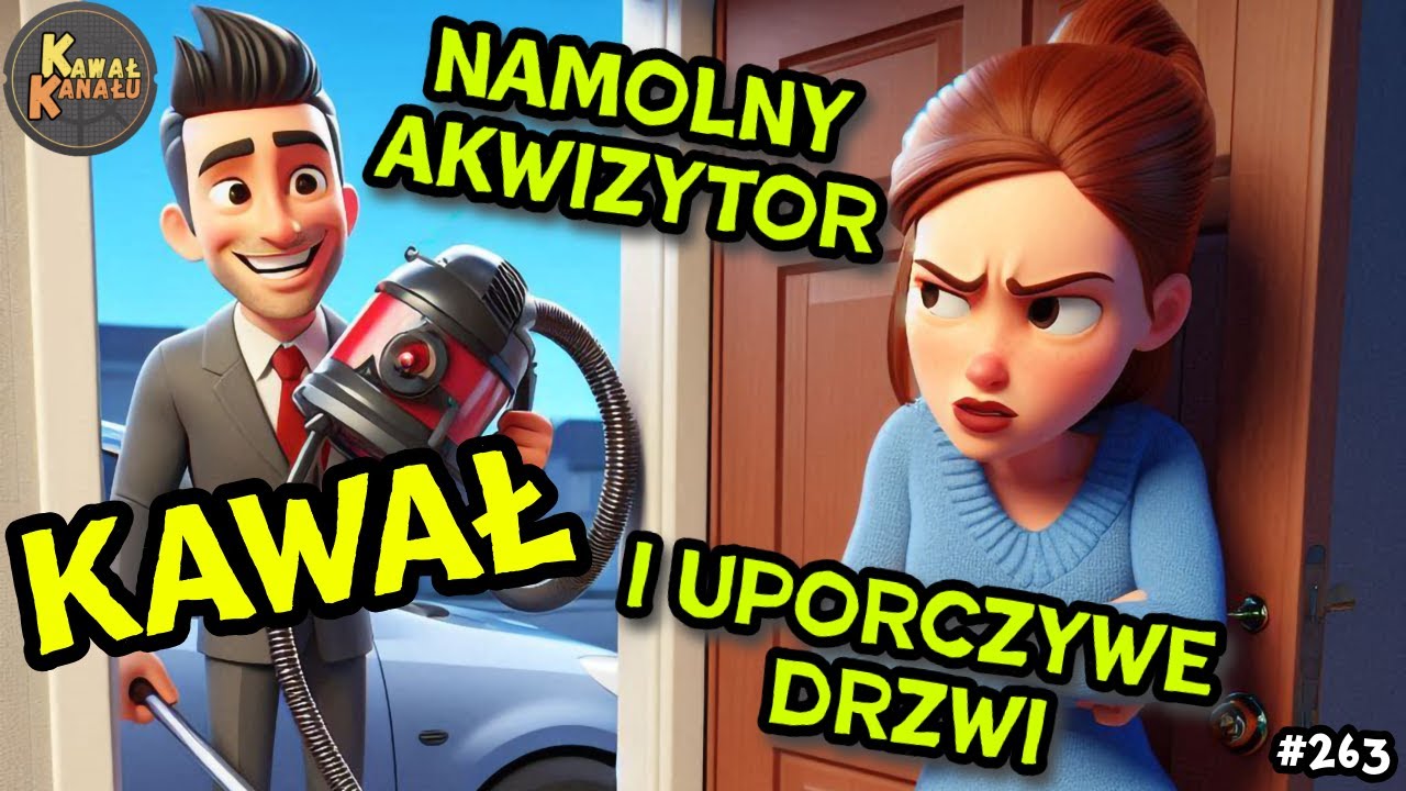 Namolny akwizytor, wściekła kobieta i drzwi 😁 Dobry Kawał / Dowcip 😁