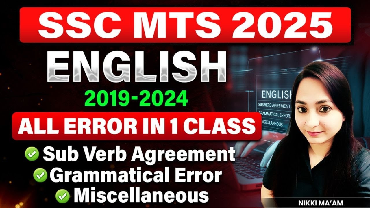 SSC MTS 2025 English | All Errors in 1 Class | Sub Verb Agreement, Grammatical Error & Miscellaneous