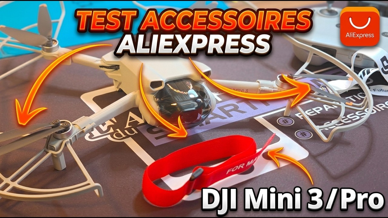 Test Accessoires Aliexpress DJI Mini3/pro. Protection d'hélices, Tour de cou, Strap