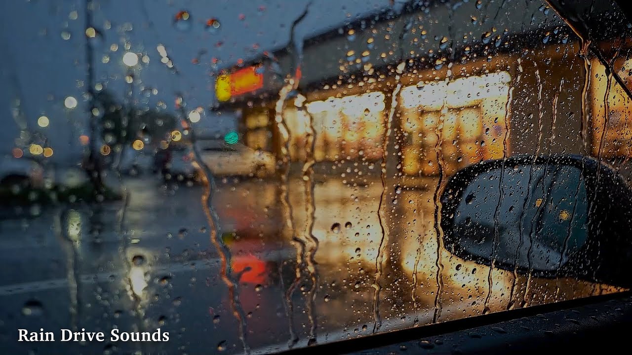 Heavy Rain a Stationary Car Window 😴 Relaxing Sounds for Insomnia, Studying, Stress Relief