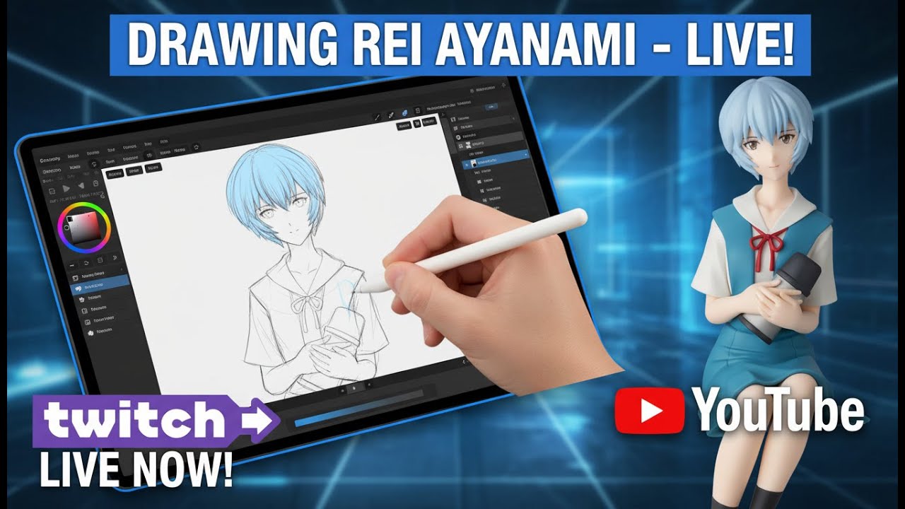 Drawing Rei Ayanami 綾波麗 | Neo Evangelion 新世紀福音戰士 | 05012026