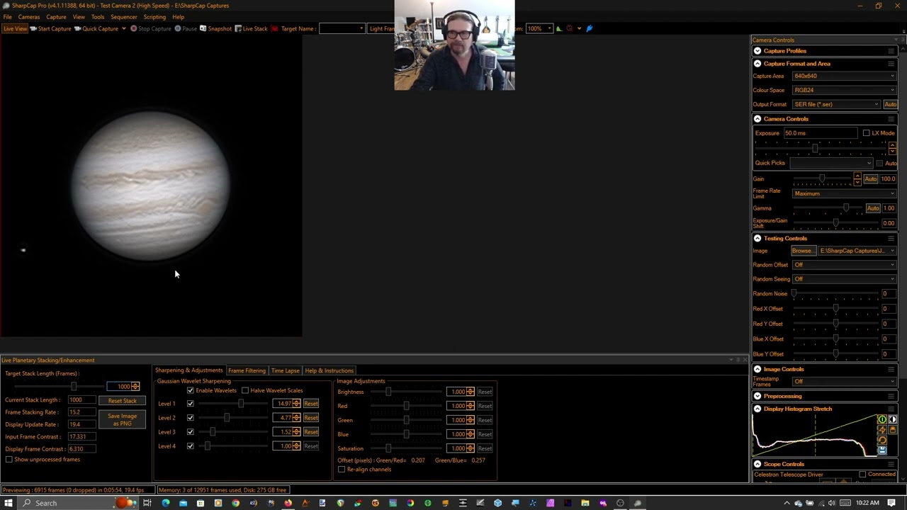 SharpCap 4.1 Planetary Live Stacking Update
