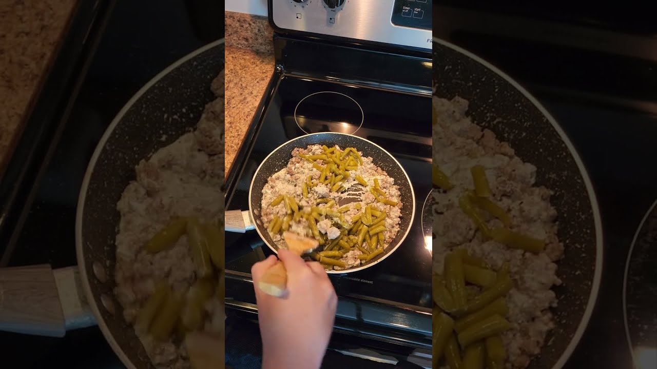 1 pan Ground Beef & Green Bean Casserole (keto, diabetic, bariatric friendly)
