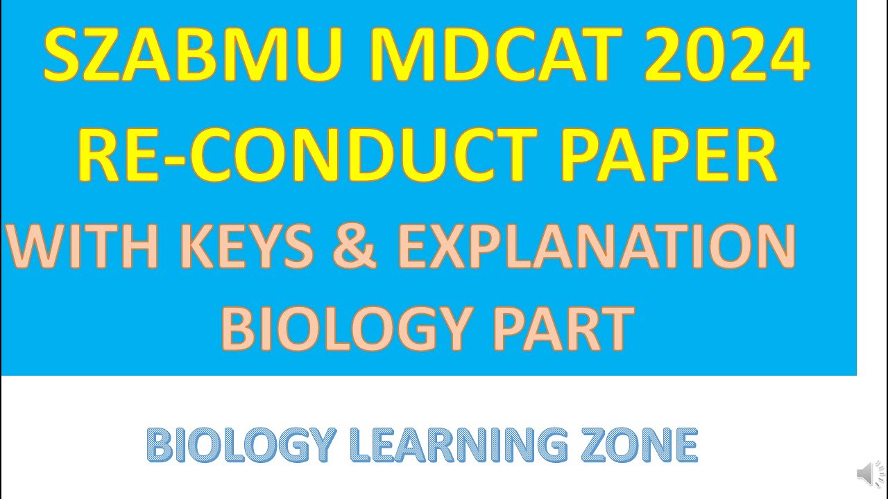 SZABMU MDCAT PAPER 2024 RECONDUCT  | SZABMU PAST PAPER 2024  | MDCAT PAST PAPERS  | NMDCAT PAPERS |