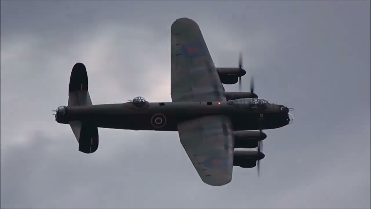 BBMF Lancaster Bomber arriving back at RAF Coningsby, 2024