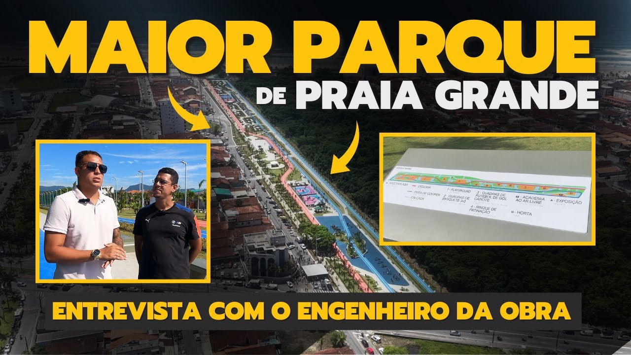 INAUGUROU o MAIOR PARQUE de LAZER da PRAIA GRANDE, ENTREVISTAMOS o ENGENHEIRO