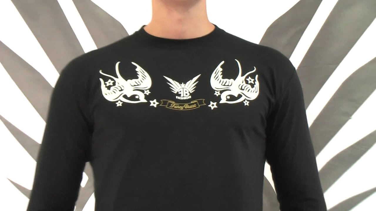 FancyBeast Clubwear Rockabilly Longsleeve Schwarz msfb188 // maGsters.de