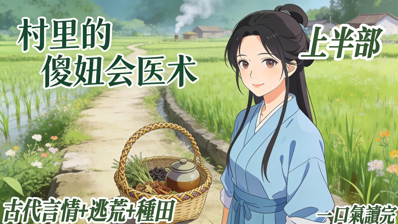 上半部《村里的傻妞会医术》#古代言情 #穿越 #空间 #医术 #种田 #逃荒 苏清清堂堂一个医学院的高材生，一朝睡醒穿到了一个同名同姓的小傻妞身上。谁知天灾来袭，全村逃荒，并挖出了一些陈年旧账，穿&hellip;&hellip;