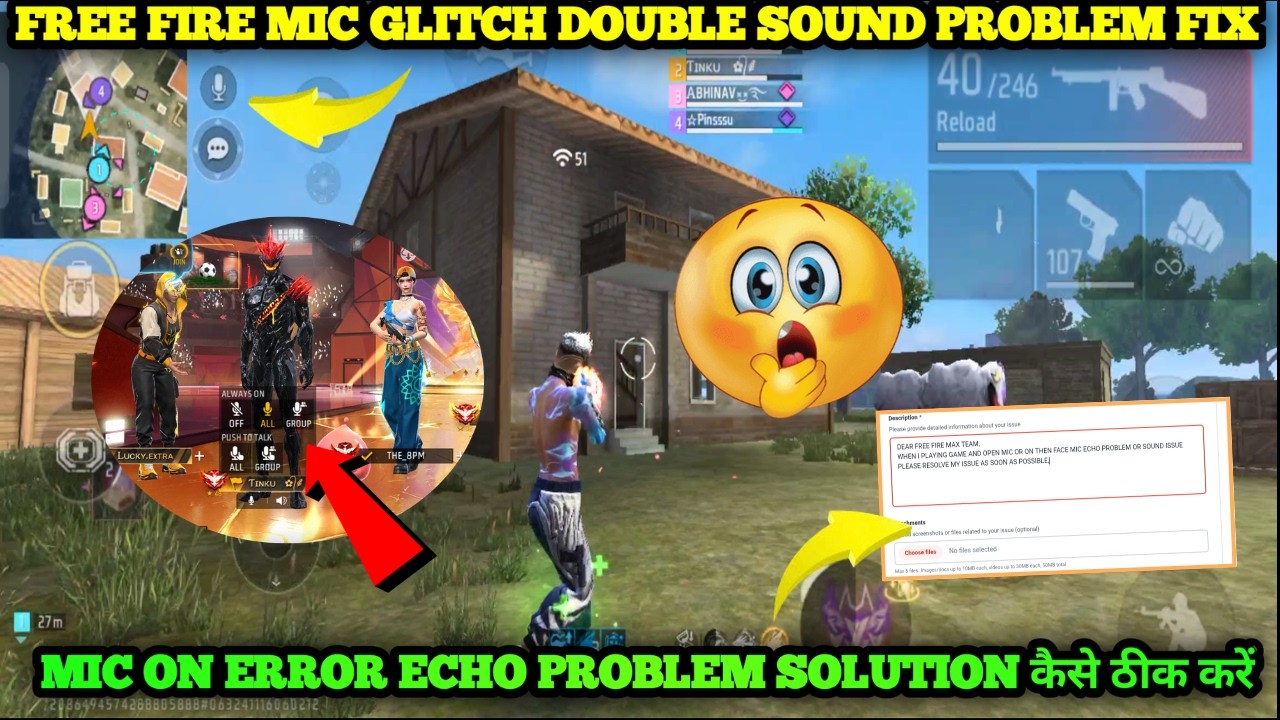 FREE FIRE MIC ON GAME SOUND GLITCH PROBLEM KAISE THIK KAREN | HOW TO SOLVE MIC NETWORK ERROR IN FF