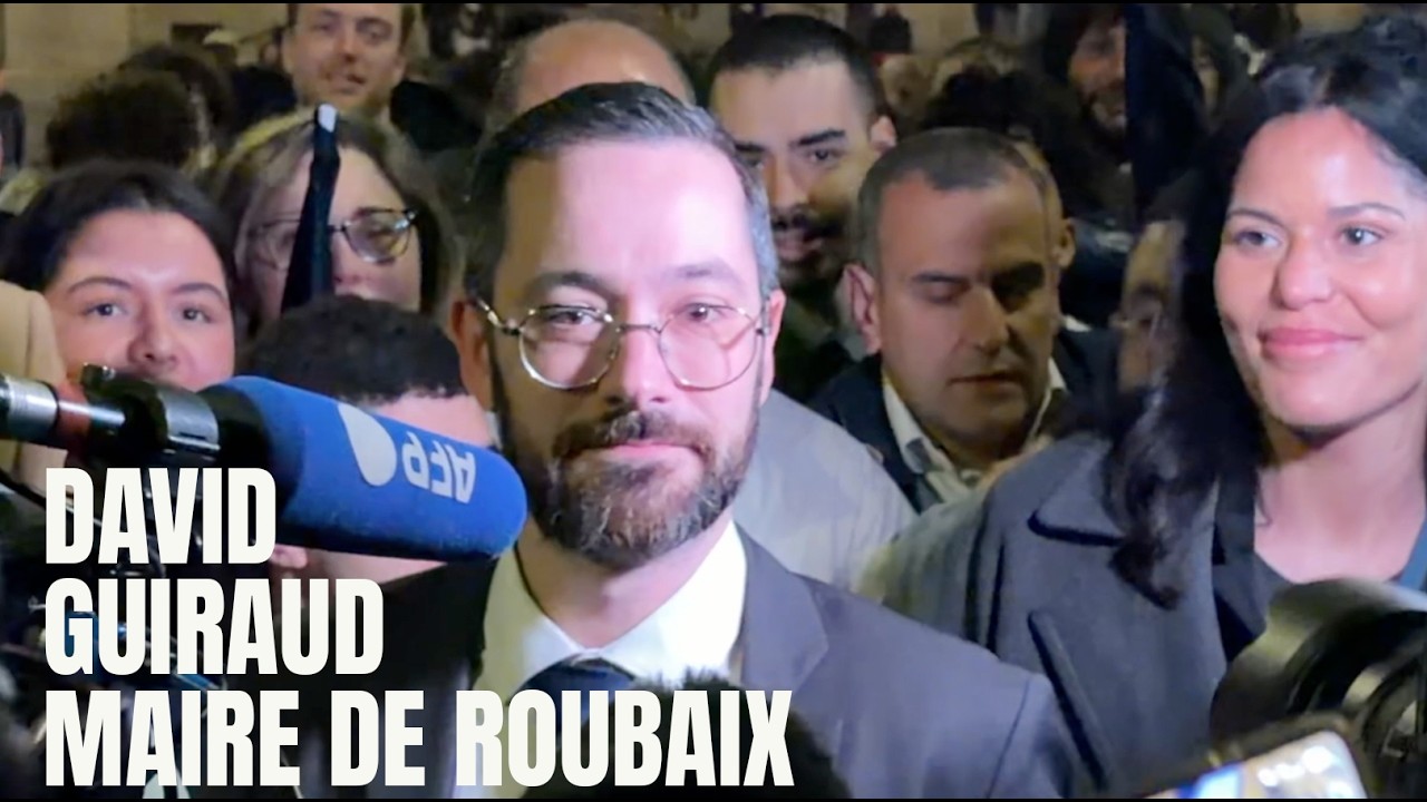 David GUIRAUD, nouveau Maire de Roubaix (soir&eacute;e &eacute;lectorale, discours de victoire)