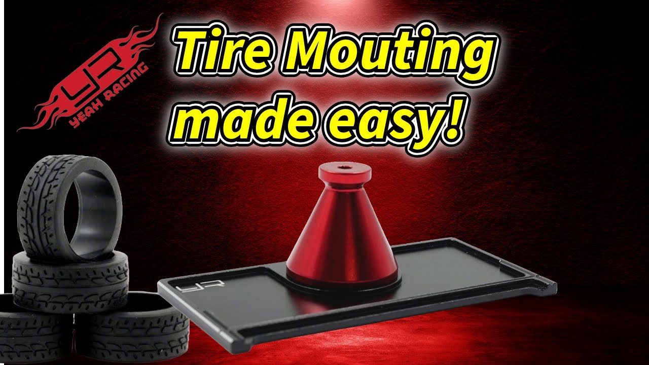 Mini-Z rc car tire mounting made easy with the YEAH Racing aluminium tyre mounter.