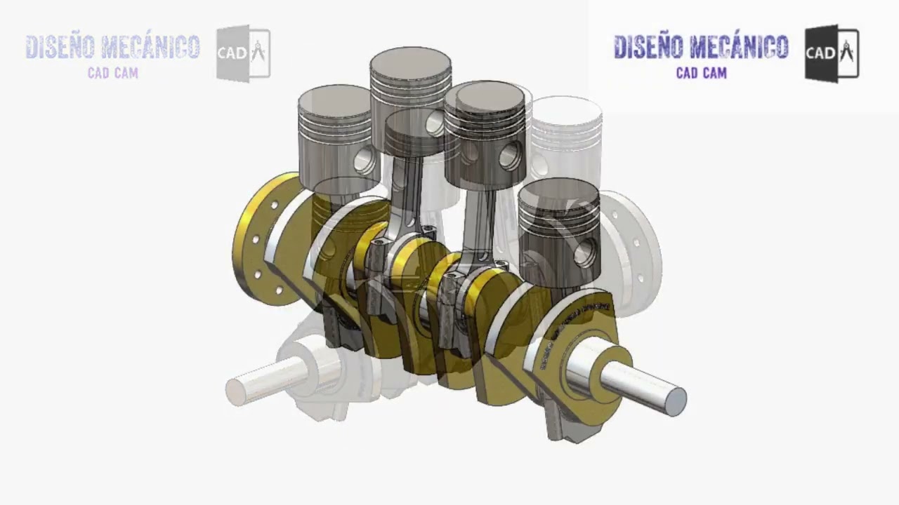 Animación 3D Motor 4 Cilindros en SOLIDWORKS, Proyecto Completo
