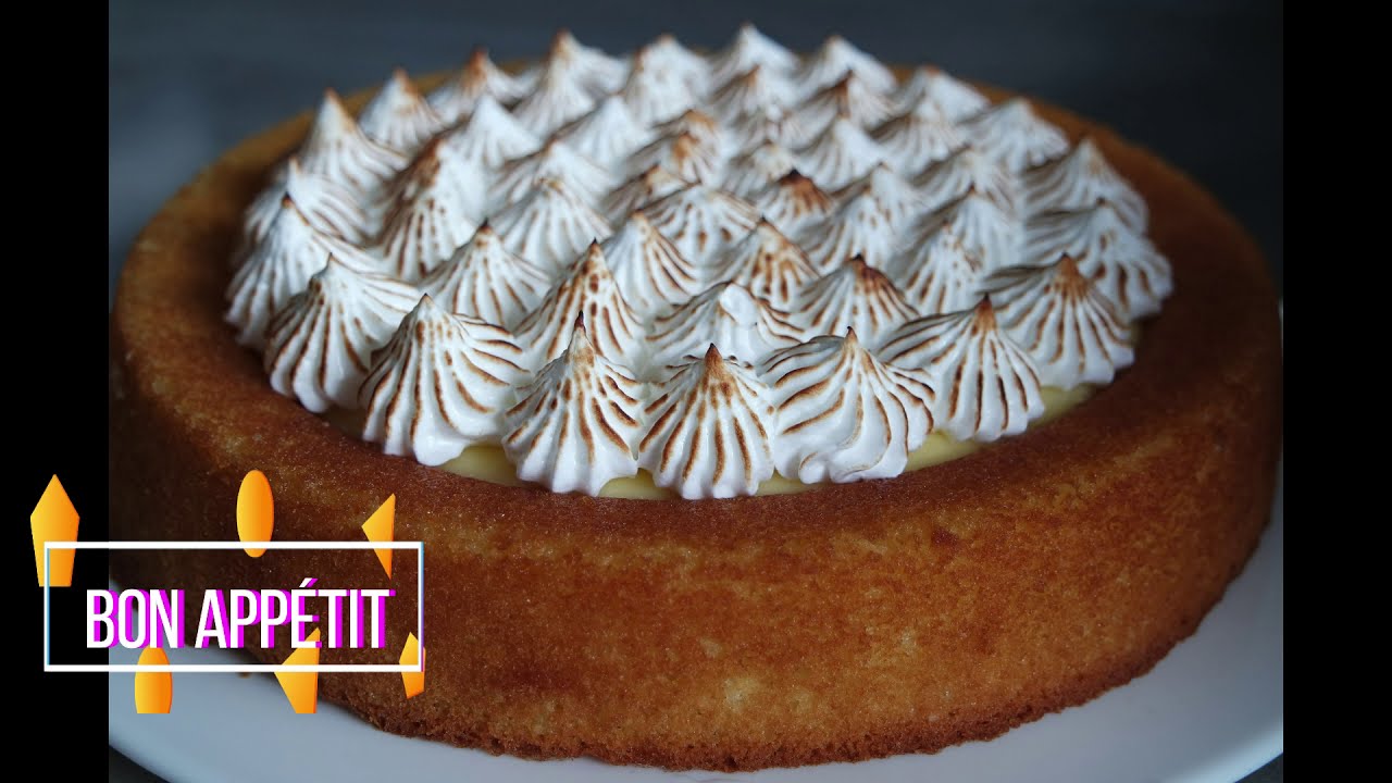 TARTE AU 🍋CITRON🍋 MERINGUÉE BASE BISCUIT MADELEINE .