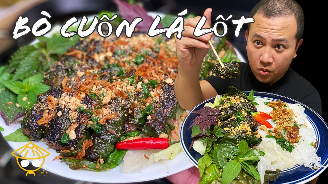 Bò Cuốn Lá Lốt | Grilled Beef Wrap Betel Leaves | Vietnamese Recipe