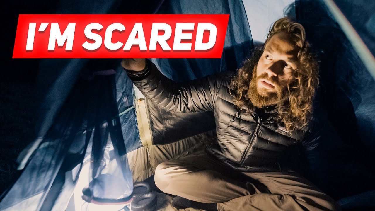 Camping and Playing Horror Game in Forest