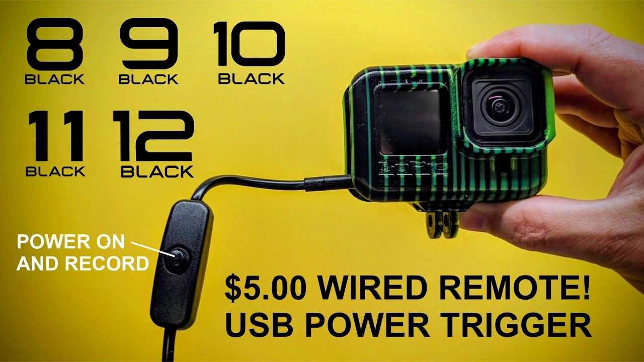 GoPro 8 thru 12 -  $5 Wired Remote - Power On and Start Recording!