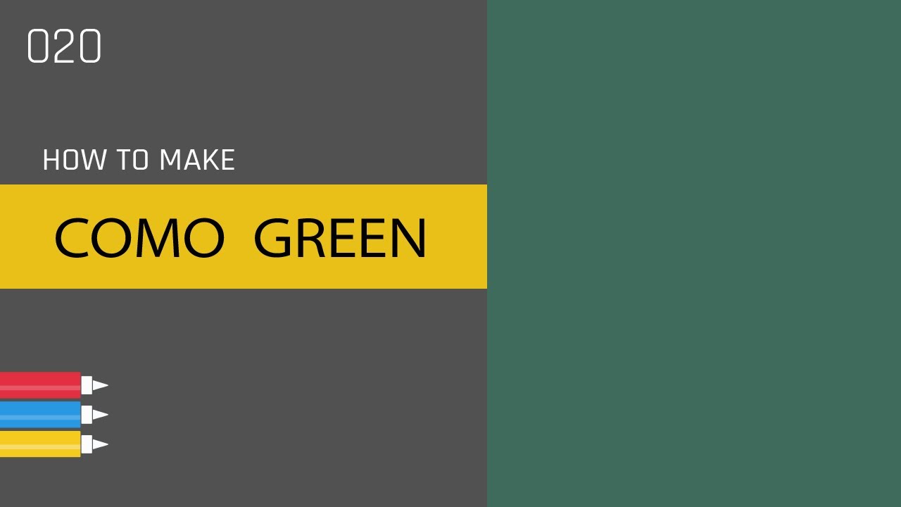 ANYSHADE 020. How to make COMO GREEN color for painting or interior. Color makeing.