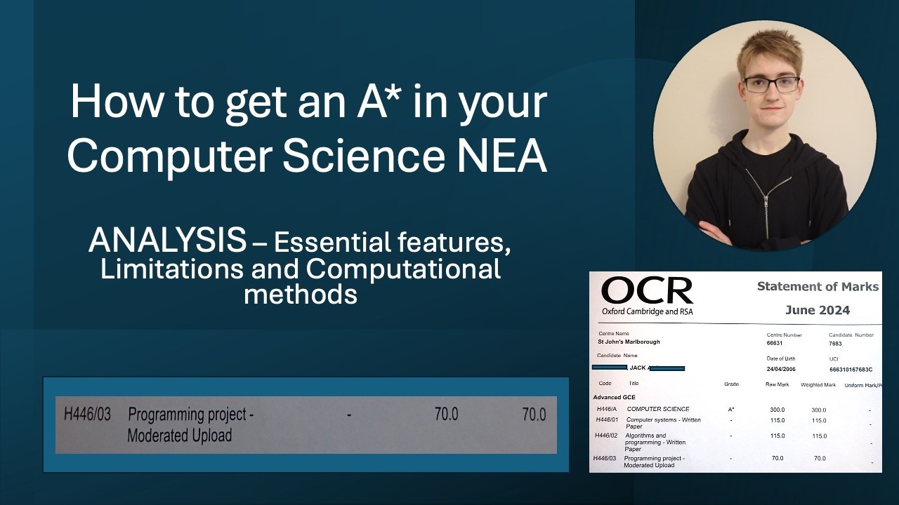 4. Computer Science NEA - Analysis Part 1