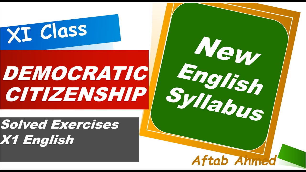 Democratic Citizenship MCQs | Unit 1 Exercise 3| X1 English New Syllabus
