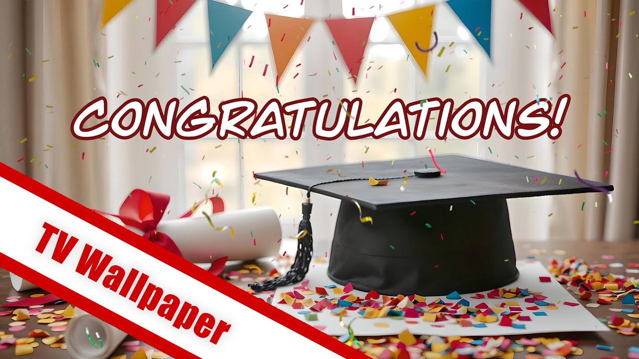 Enhance Your Graduation Party Ambience with this TV Screensaver!
