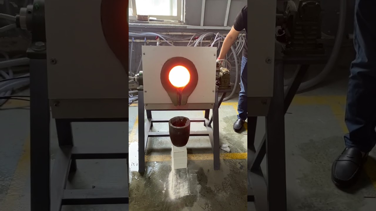 Tilting induction melting furnace for metal #shorts