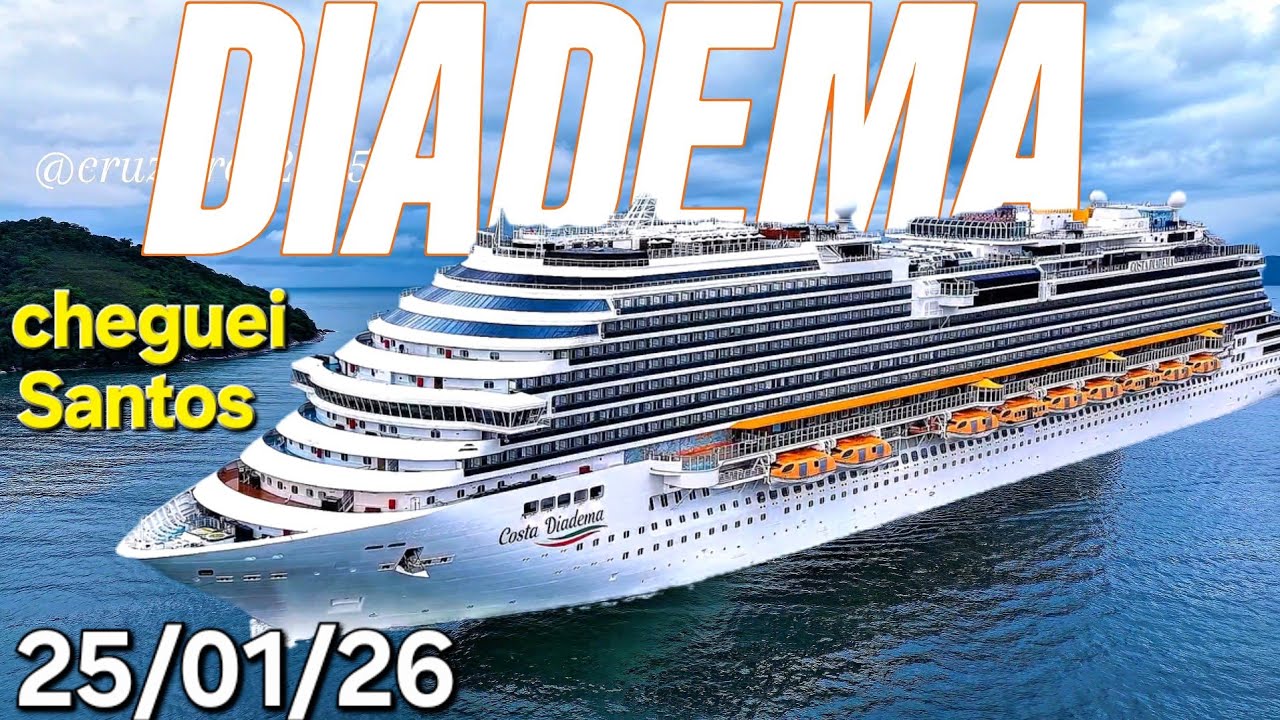 COSTA DIADEMA cruzeiro 25/01/26 navio Itajai Argentina @cruzeiros2025   drone #ship chegando