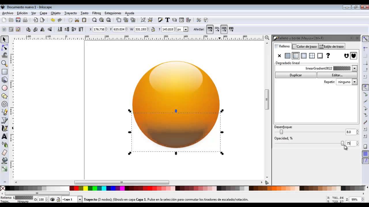 Aprendiendo Inkscape: Creando un botón circular estilo aqua/glossy. | Quetzal Studio.