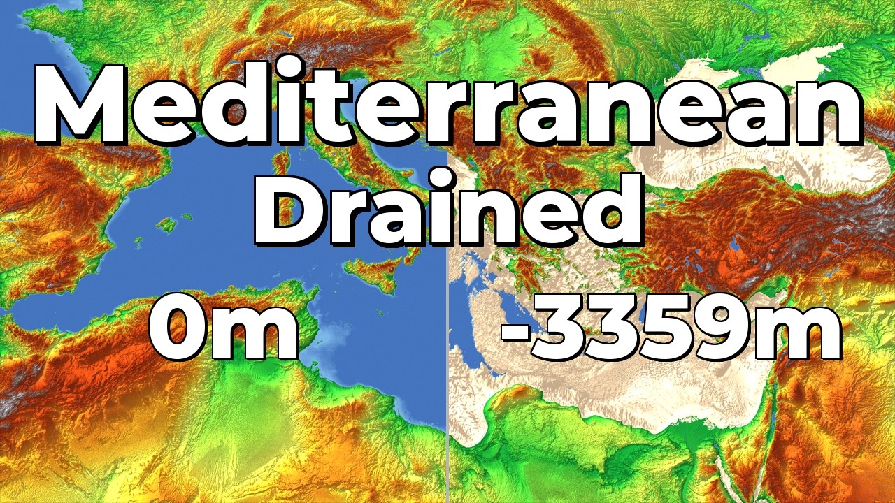 What's hiding under the Mediterranean? (4K)🌊#geography #map #mediterranean #oceanfloor #bathymetry