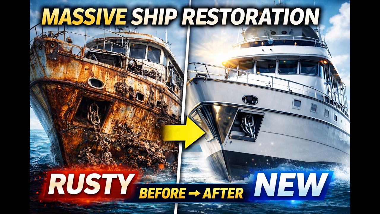 Massive Ship Restoration | From Rusty Wreck to Luxury Boat (Amazing Transformation)