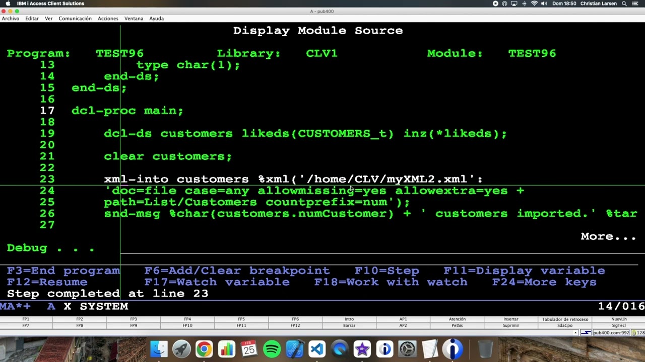 Coding in RPG (IBM i/AS400). Using xml-into to import XML documents.