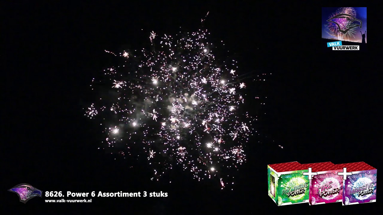 Vuurwerk 8626 Power 6 Assortiment 3 stuks - Valk Vuurwerk - vuurwerkbieb.nl