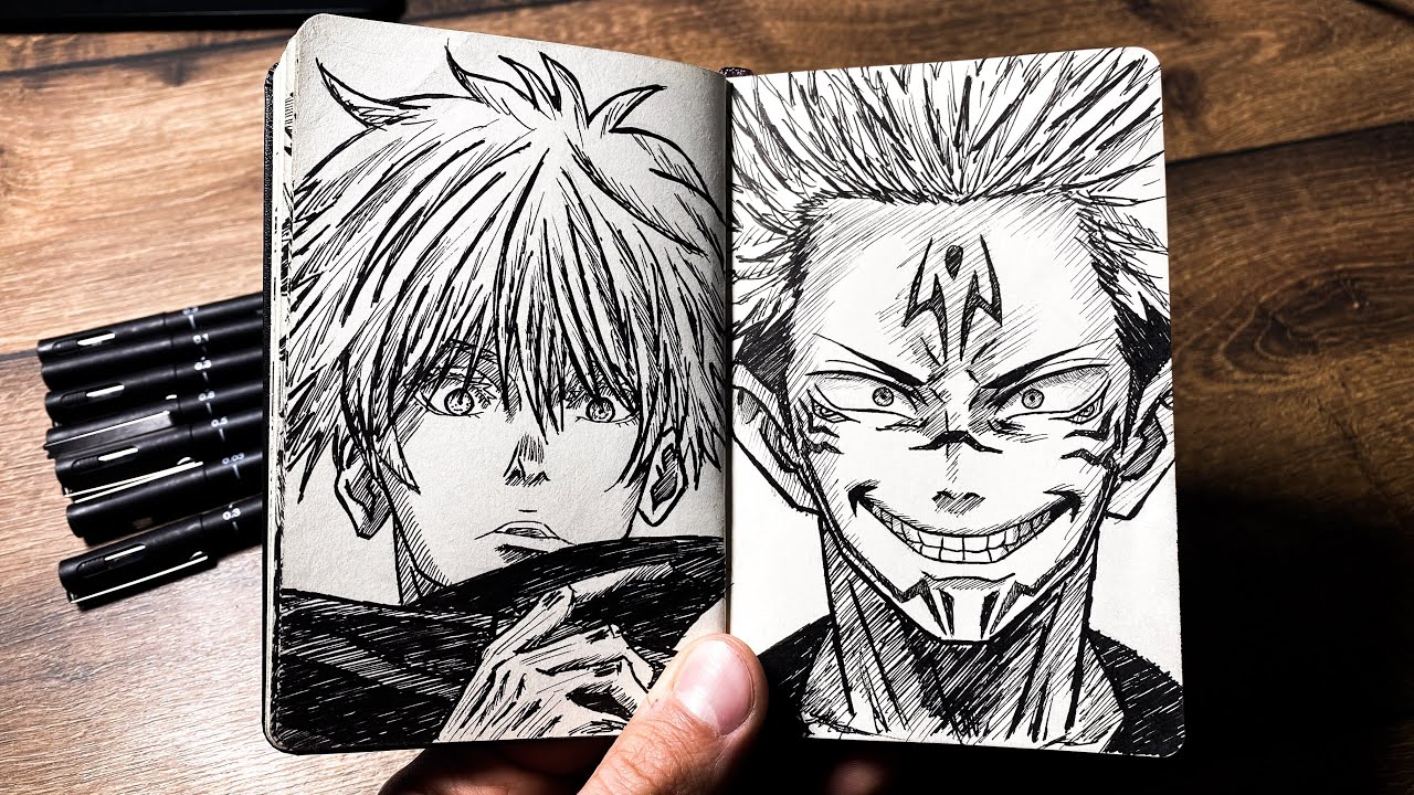 [ASMR] Drawing SUKUNA 😈✍️ (Real Time) - Jujutsu Kaisen