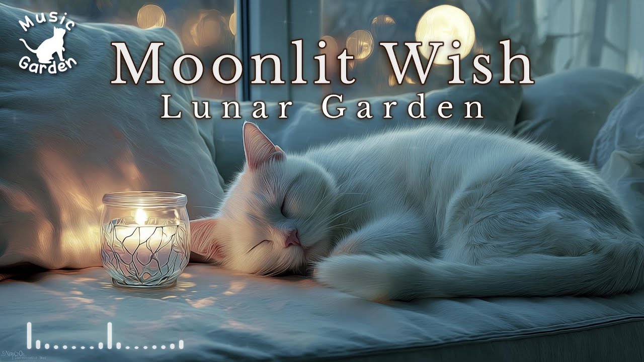 Relaxing Piano BGM | Moonlit Wish, Sleeping Cat, Gentle Night for Calm & Relax | Lunar Garden