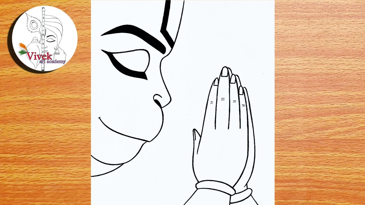 Beautiful Hanuman Drawing Step by Step | Easy Drawing | How to Draw Hanuman Ji