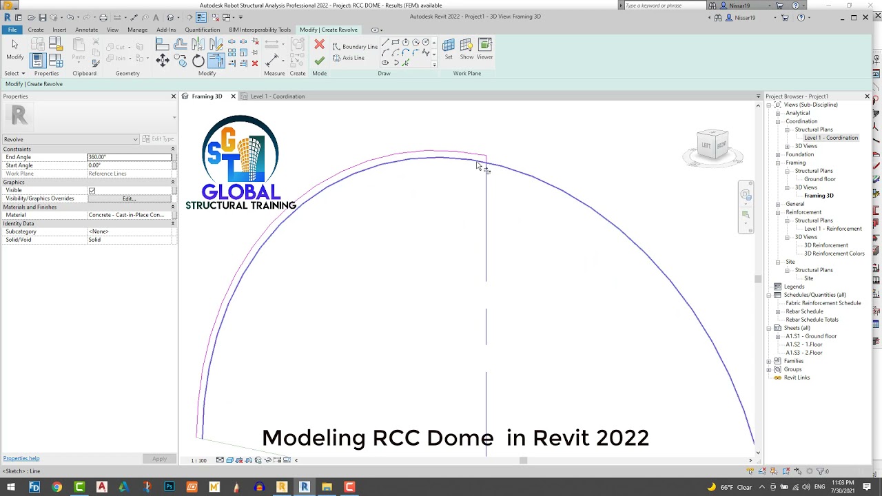 Modeling RCC Dome  in Revit 2022